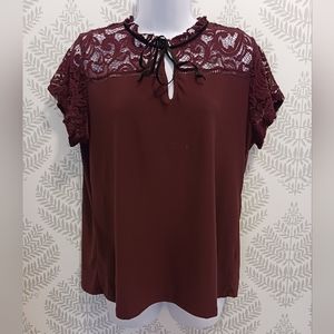Lace Turtleneck Top